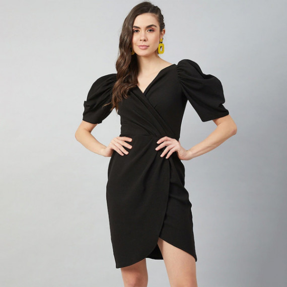 https://weardropz.com/products/black-wrap-dress-with-volume-sleeves