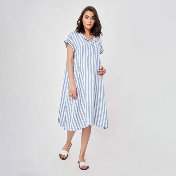 https://weardropz.com/products/blue-striped-maternity-shirt-midi-dress
