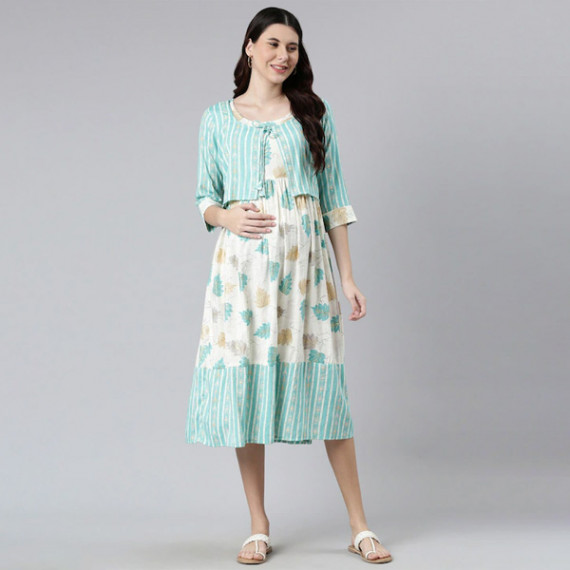 https://weardropz.com/products/women-off-white-green-floral-maternity-a-line-midi-dress