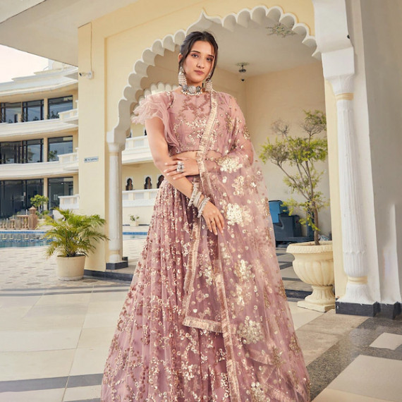 https://weardropz.com/products/peach-coloured-gold-toned-embellished-sequinned-semi-stitched-lehenga-unstitched-blouse-with