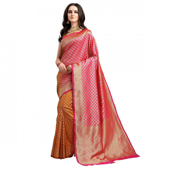 https://weardropz.com/products/pink-mustard-yellow-ethnic-motifs-woven-design-half-half-kanjeevaram-saree